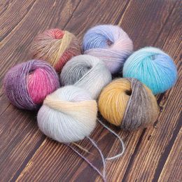 wool yarn wholesalers UK - 50G Medium Thick Dyed Angola Mohair Yarn HandKnitted Soft Wool Yarn Rainbow Crochet Yarn For Diy Hat Scarf J220811