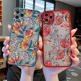 Flower Bud Phone Cases for iphone 14 11 12 13 Pro X XS MAX XR 6s 7 8 Plus SE 2 Back Hard Shockproof Cover Funda Shell