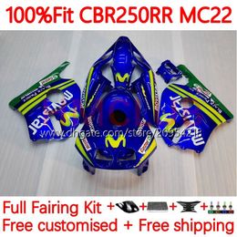 Injection Body For HONDA CBR 250RR 250 RR CC CBR250RR 90 91 92 93 94 95 96 97 98 99 128No.4 250CC MC22 CBR250 RR 1990 1991 1992 1995 1996 1997 1998 1999 Fairing MOVISTAR blue