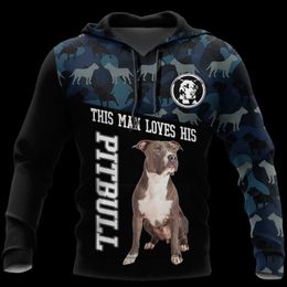 Men's Hoodies & Sweatshirts Animal Pitbull 3D Print Unisex Spring Comfortable Sports Art Hoodie Casual Zip Hooded Pullove 5XL Oversized Hara