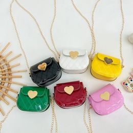 Mini baby peach heart handbag high quality fashion children chain shoulder bags 6 Colours choose