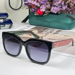 Red green blue sunglasses Connecting logo Latest selling popular fashion 0034 women big square frame glasses mens Gafas de sol top quality UV400 lens luxury with box