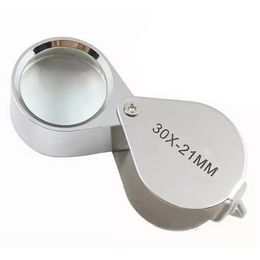 30x21mm Jewelers Eye Microscope Glass Magnifier Loupe 30X Loupes Magnifying Jewelry Glasses Magnifiers Mini Triplet Jeweller Jewel Microscopes Loupe