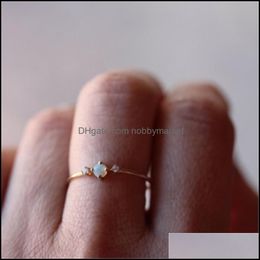 Wedding Rings Jewellery Woogge Fashion Sier Colour Crystal Flower Vine Leaf Design For Women Femme Ring Vintage Statement Lover Gift Drop Deliv