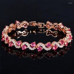 Link Chain Personalised Design Shiny Rhinestone Cross Bracelet Trendy Women's Romantic Wedding Party Jewellery Gift Fawn22