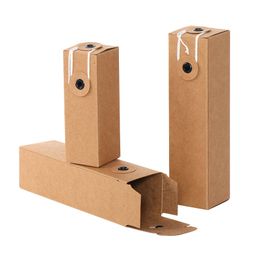 Retro Kraft Paper Cosmetic Packaging Box Kraft Cartons Perfume Essential Oil boxes Wholesale LX4678