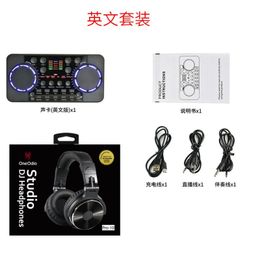 V300 Sound Card 10 Sound Effects Noise Reduction Audio Mixers Headset Mic Voice Control for Phone PC, Black, 500011643