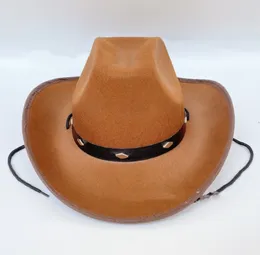 American Wide brim hats Western Adult Five Nails Cowboy Hat Felt Hat