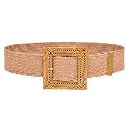 Belts Western Belt Buckle Women Elastic Woven Casual Summer Stretch Skinny With Wooden Boys Seat BeltBelts