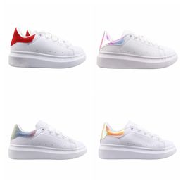 Fashion Kids 2022 Youth Shoes White Red Black Dream Blue Single Strap Outsized Sneaker Rubber Sole Soft Calfskin Leather Lace-Up Trainers Patchouli Sports Size