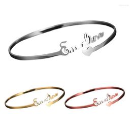 Bangle Letter Name Birthday Wedding Engagement Festival Work Beach Metal Open Bracelet Jewelry Ladies GirlfriendBangle Inte22