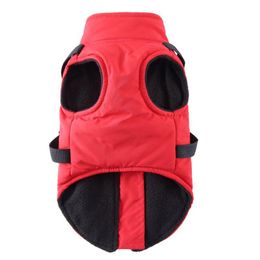 Dog Collars & Leashes Products Chest Strap Without Traction Rope Red Winter Jacket Cotton Pet Back Clothes Zipper ClothesDog