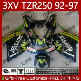 3XV Body For YAMAHA TZR-250 YPVS TZR250R 1992 1993 1994 1995 1996 1997 Bodywork 117No.90 TZR250-R TZR250RR 92-97 Movistar green TZR 250 TZR250 R RR 92 93 94 95 96 97 Fairing