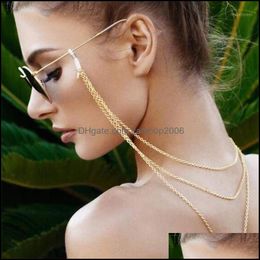 Sunglasses Frames Eyewear Accessories Fashion Anti-Lost Face Er Lanyard Glasses Strap Mask Chain For Women Wedding Long Necklace Jewelry1