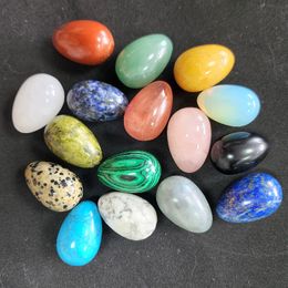 Natural stone crystal 30mm egg Opal Rose Quartz turquoise Yoga Energy Bead For Chakra Healing Ornaments