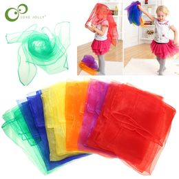 Practical 6 Colours Gymnastics Scarves For Outdoor Game Toys Dancing And Juggling Towels Candy Coloured Gym Towel Dance Gauze 220621