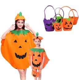 Kostymtillbehör 2022 Halloween Party Pumpkin With Hat Candybag Smile Ghost Witch Skeleton Candy Bag For Children Adult