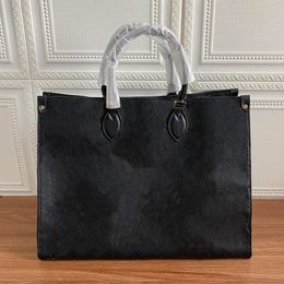 41cm Shopper Tote Bag Women Handbag Full Embossed Letter Grained Real leather Shoulder Bags Large Capacity Package Totes onthego