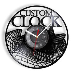 Vintage Record Wall Custom Order design Your Personal Pos Personalized Vinyl Longplay Clock 220615