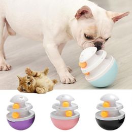 Cat Toys Pet Dog Funny Tumbler Slow Feeder Leaking Food Track Balls Interactive Multi-layer Design Entertainment Toy