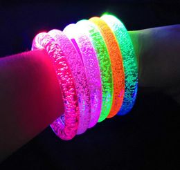 LED Glow Sticks Bracelet Anklet Light Up Party Favours Flashing Bubble Clear Bangle Birthday Carnival Wedding Atmosphere Supplies Halloween Decorations