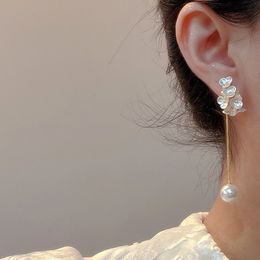 Dangle & Chandelier Multi Function White Shell Flower Pearl Long Earrings For Women Personality New Fashion Jewellery