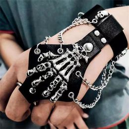 Bangle Fashion Claw Skull Scalp Bracelet Men And Women Universal Leather Ring Onepiece Personalised Punk BraceletBangle Inte22