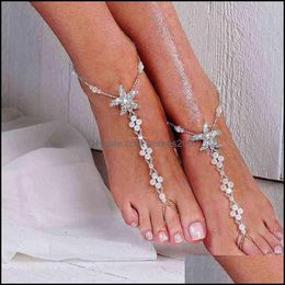 Anklets 2 Stuks Parel Ankle Chain Beach Wedding Foot Sieraden Barefoot Sandal Enkelband Ketting 220120 Drop Delivery 2021 Jewelry Ytmpm