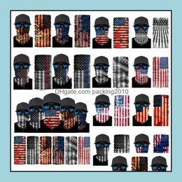 Designer Masks Housekee Organisation Home Garden Ll America Flag Cycling Sports Mask Scarf Motorcycle Scarves Outdoor Ha Dhch7