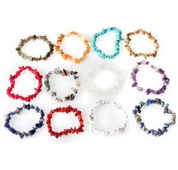 Charm Bracelets Jewellery Drop Delivery 2021 15 Colour Natural Healing Crystal Sodalite Chip 18Cm Stretch Mixed Gemstone Chakra Fashion Men Etl