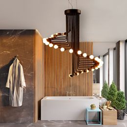 Pendelleuchten Nordic Loft Retro Industrie Kronleuchter Kreative Spirale Pendelleuchte für Kaffee Bar Innen Schlafzimmer Decke Hängelampe