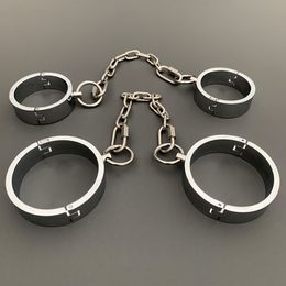 New Metal Bondage Handcuffs Adult sexy Products Slave Games Hand Restraint Fetish Role Playing Toys For Couple SM Ankle Cuffs