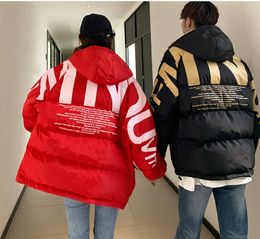 Men Streetwear Oversized Downs Bubble Jacket Mens Letter Print Hip Hop Fashions Windbreaker Womens Korean Coats Parkas