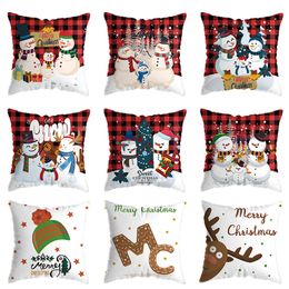 Merry Christmas Decorations Christamas Snowman Elk Pillowcase Santa Claus Navidad Decor Decoration for Home Year Y201020
