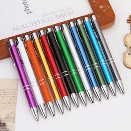 Creative metal push ballpoint pen fashion durable 1.0mm school office writing supplies advertising custom business gifts LK0080