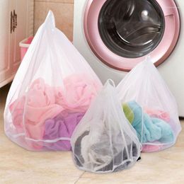Laundry Bags White Colour Women Bra Briefs Washing Storage Case Clothes Wash Protecting For Machine Mesh Bag Organiser