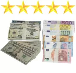 Copy Money Prop Euro Dollar 10 20 50 100 200 500 Party Supplies Fake Movie Money Billets Play Collection 100PCS/Pack