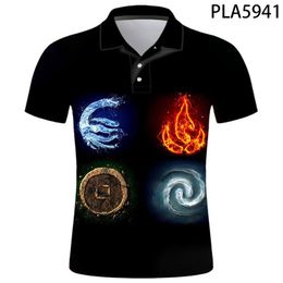 Men's Polos Ropa De Hombre Fashion Casual Summer Short Sleeve 3D Printed Men Shirts Avata The Last Airbender Streetwear Cool Homme TopsMen's