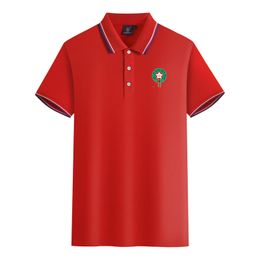 Morocco men and women Polos mercerized cotton short sleeve lapel breathable sports T-shirt LOGO can be customized