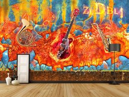 Custom 3D Wallpaper Mural living room bedroom music retro background decoration painting 3d wall sticker