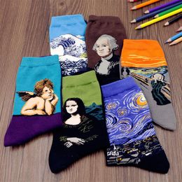 Men's Socks Colors 1 Pair Unisex Vintage Retro Famous Painting Art Novelty Funny For Men Women