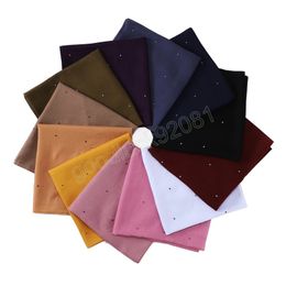 110x110cm Plain Cotton Hijab Sqaure Scarf Women Muslim Headscarf Wraps Malaysia Tudung Glitter Shimmer Headband Islamic Shawls