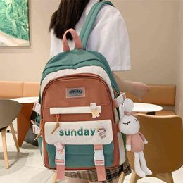 Backpack Julyccino Multifunctional Trolley Case Women Waterproof Nylon Shoulder School Bag Teenage Girls Cute Student 220628