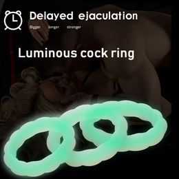 3PCS/Set Luminous Cock Ring Penis Scrotum s Delay Ejaculation sexy Toys For Men sexyy Erection Couple s Enhancing