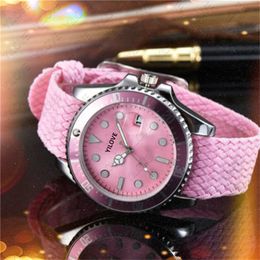 40MM Mens Womens Unisex Watch Stainless Steel Case Nylon Strap Clock Luminous Layer Quartz Imported Movement Waterproof Sports Style Calendar Wristwatches