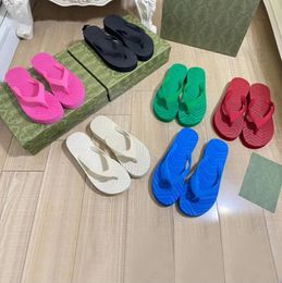 Summer Designer Flat Sandals Women Slippers Outdoor Casual Striped Shoes Ladies Beach Slides Size Women's Flip Flops With Box