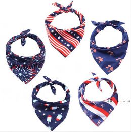 Pets Saliva Towel Flag Triangle Scarfs Dogs Collars Cat and Dog Independence Day Scarf Pet Headscarf GCB14701