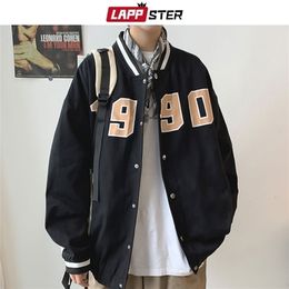 LAPPSTER Men 1990 Print Baseball Jackets Coats Japanese Hip Hop Windbreaker Male Korean Fashions Bomber Varsity Jackets 201127