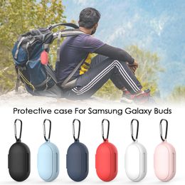 Soft Silicone Full Protective Earphone Accessories Cover Case For Samsung Galaxy Buds Earphones Storage Case With Anti-loss Hook Tools