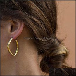 Hoop Hie Earrings Jewelry Minimalism Geometric Big Women Irregar Gold For Girl Earring Brincos Decorations Drop Delivery 2021 Y18Wr